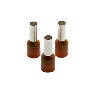 10.0mm Insulated Cord End Ferrule Brown (French) Pack Of 100